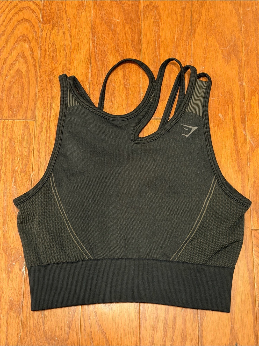 Gymshark Black Seamless Strappy Crop Sports Bra